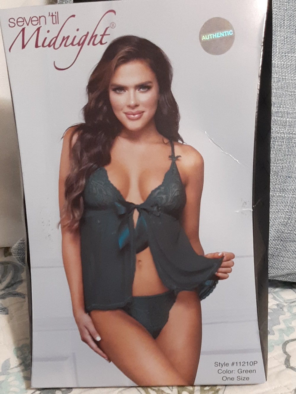 Seven Til' Midnight Green Lace Babydoll Set Med/large New In Box